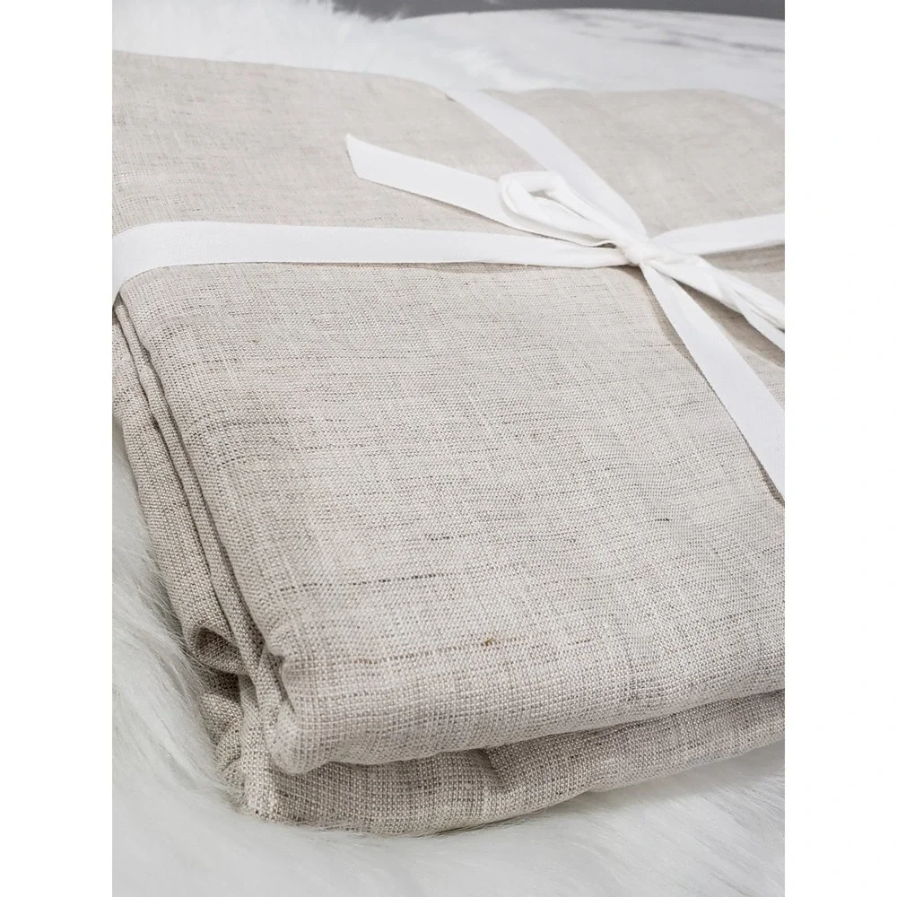 NWT QUINCE European Linen True Blackout Curtain Single Panel FLAX 48
